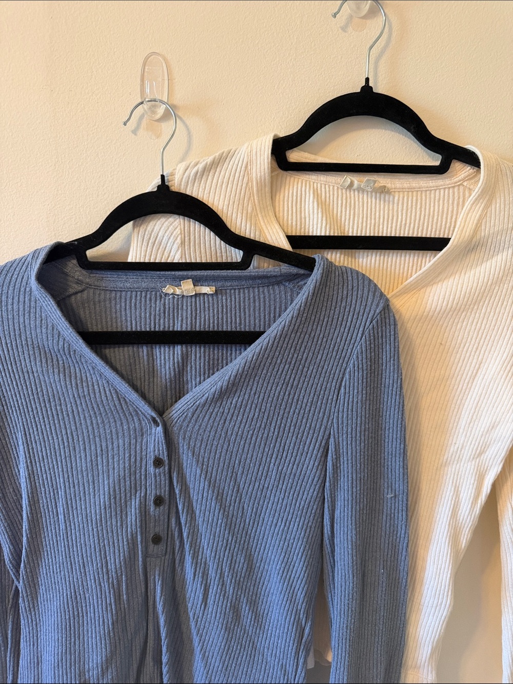 Madewell Blue and Cream Cardigan Set